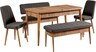 Komplet za blagovaonicu, stol, stolice i klupe, Vina 1053 - Anthracite, Walnut