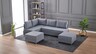 Kutna garnitura na razvlačenje BELLA SOFT, lijeva, siva, Fly Corner Sofa Bed Left - Grey