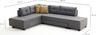 Kutna garnitura na razvlačenje, Sivo, Manama Corner Sofa Bed Left - Grey