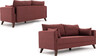 Dvosjed BELLA crveni, Bella Sofa For 2 Pr - Claret Red