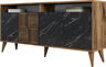 Konzola, Milan 160 - Walnut, Black Marble