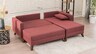 Kutna garnitura na razvlačenje, Bordo crvena, Bella Corner Sofa Right 2 - Claret Red