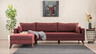 Kutna garnitura, Bordo crvena, Bella Corner Sofa Left 1 - Claret Red