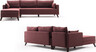 Kutna garnitura, Bordo crvena, Bella Corner Sofa Left 1 - Claret Red