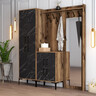 Ormar za predsoblje, Berlin ABC - Walnut, Black Marble