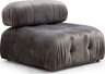Kutna garnitura, Sivo, Bubble Corner ( L1-O1-1R -Puf) - Grey