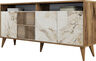 Konzola, Milan 160 - Walnut, White Marble