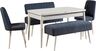 Set stola i stolica (5 komada), Vina 1048 - 4 - White, Dark Blue
