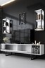 Komoda za TV, Chrome Line - White, Black