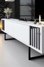 Komoda za TV, Chrome Line - White, Black