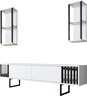 Komoda za TV, Chrome Line - White, Black