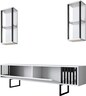 Komoda za TV, Chrome Line - White, Black