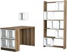 Studijski stol i policu za knjige, Box - Walnut, White