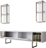 Komoda za TV, Gold Line - White, Black
