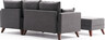 Kutna garnitura na razvlačenje, Antracit, Bella Mini Corner Sofa Right - Anthracite