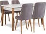 Set stolova i stolica (5 komada), Atlantski bor Bijela boja Sivo, Costa 0701 - 1 AB