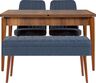 Set stola i stolica (4 komada), Vina 1048 - 3 - Walnut, Dark Blue