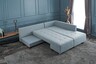 Kutna garnitura na razvlačenje, Svijetlo plava, Manama Corner Sofa Bed Right - Light Blue