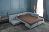 Kutna garnitura na razvlačenje, Svijetlo plava, Manama Corner Sofa Bed Right - Light Blue