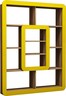 Polica za knjige, Orkide - Walnut, Yellow
