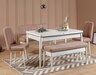 Set stolova i stolica (5 komada), Bijela boja Kamen, Vina - White