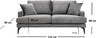 Dvosjed PAPIRA siva, Papira 2 Seater - Grey