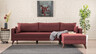 Kutna garnitura, Bordo crvena, Bella Corner Sofa Right 1 - Claret Red