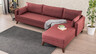 Kutna garnitura, Bordo crvena, Bella Corner Sofa Right 1 - Claret Red