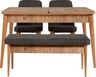 Komplet za blagovaonicu, stol, 2 stolice i klupa VINA PINE, Vina 1053 - Anthracite, Atlantic