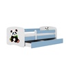 Drveni dječji krevet PANDA 2 s ladicom - 180x80 cm plavi