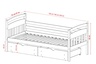 Drveni dječji krevet Tosia - bijeli - 180x90 cm - S 2 ladice