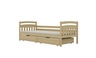 Drveni dječji krevet Tosia - svijetlo drvo (nelakirano) - 200x80 cm - S 2 ladice