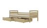 Drveni dječji krevet Tosia - svijetlo drvo (nelakirano) - 200x80 cm - S 2 ladice