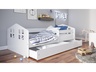 Drveni dječji krevet KACPER s ladicom - bijeli - 180x80 cm - spužvasti PE madrac