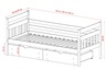 Drveni dječji krevet Dawid - svijetlo drvo (nelakirano) - 200x80 cm - S 2 ladice