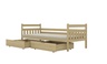 Drveni dječji krevet Dawid - svijetlo drvo (nelakirano) - 200x90 cm - S 2 ladice