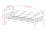 Drveni dječji krevet Tosia - bijeli - 200x90 cm - Bez ladice