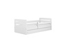 Drveni dječji krevet Tomi s ladicom - bijeli - 160x80 cm - spužvasti PE madrac