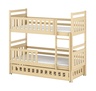 Drveni dječji krevet na kat Oliwia s tri kreveta  - svijetlo drvo - 180x80 cm