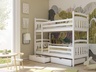 Drveni dječji krevet na kat Gabi s ladicom - bijeli - 190x90 cm