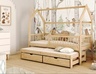 Drveni dječji krevet Papi s dodatnim krevetom i ladicom - svijetlo drvo - 160x80 cm