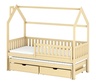 Drveni dječji krevet Monkey s dodatnim krevetom i ladicom - svijetlo drvo - 160x80 cm