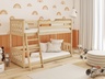 Drveni dječji krevet na kat Kevin - svijetlo drvo - 180x80 cm