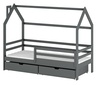 Drveni dječji krevet Lila s ladicom - grafit - 200x90 cm