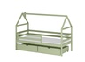Drveni dječji krevet Aron s ladicom - olive - 200x90 cm