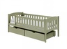 Drveni dječji krevet Gucio s ladicom - olive - 200x90