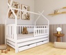 Drveni dječji krevet Tytus s dodatnim krevetom i ladicom - bijeli - 160x80 cm