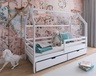 Drveni dječji krevet Lila s ladicom - bijeli - 180x80 cm