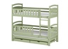 Drveni dječji krevet na kat Blanka s tri kreveta i ladicom - olive - 180x80 cm
