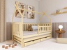 Drveni dječji krevet Simba s ladicom - svijetlo drvo - 190x90 cm